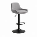 Barhocker mit Armlehnen Grau Polyester Stahl höhenverstellbar 52 x 55 x 94-115 cm